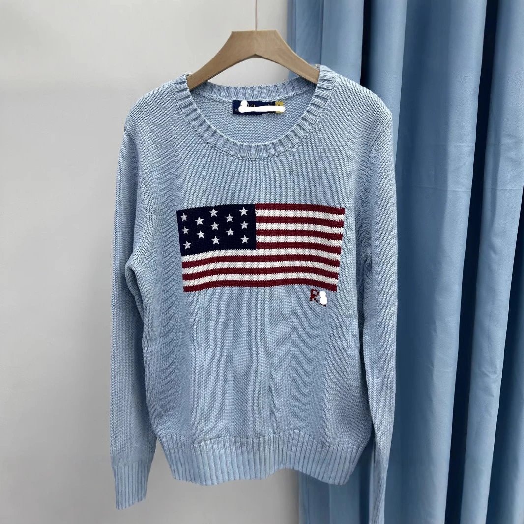 Polo Ralph Lauren Navy Blue Flag Knit Sweater