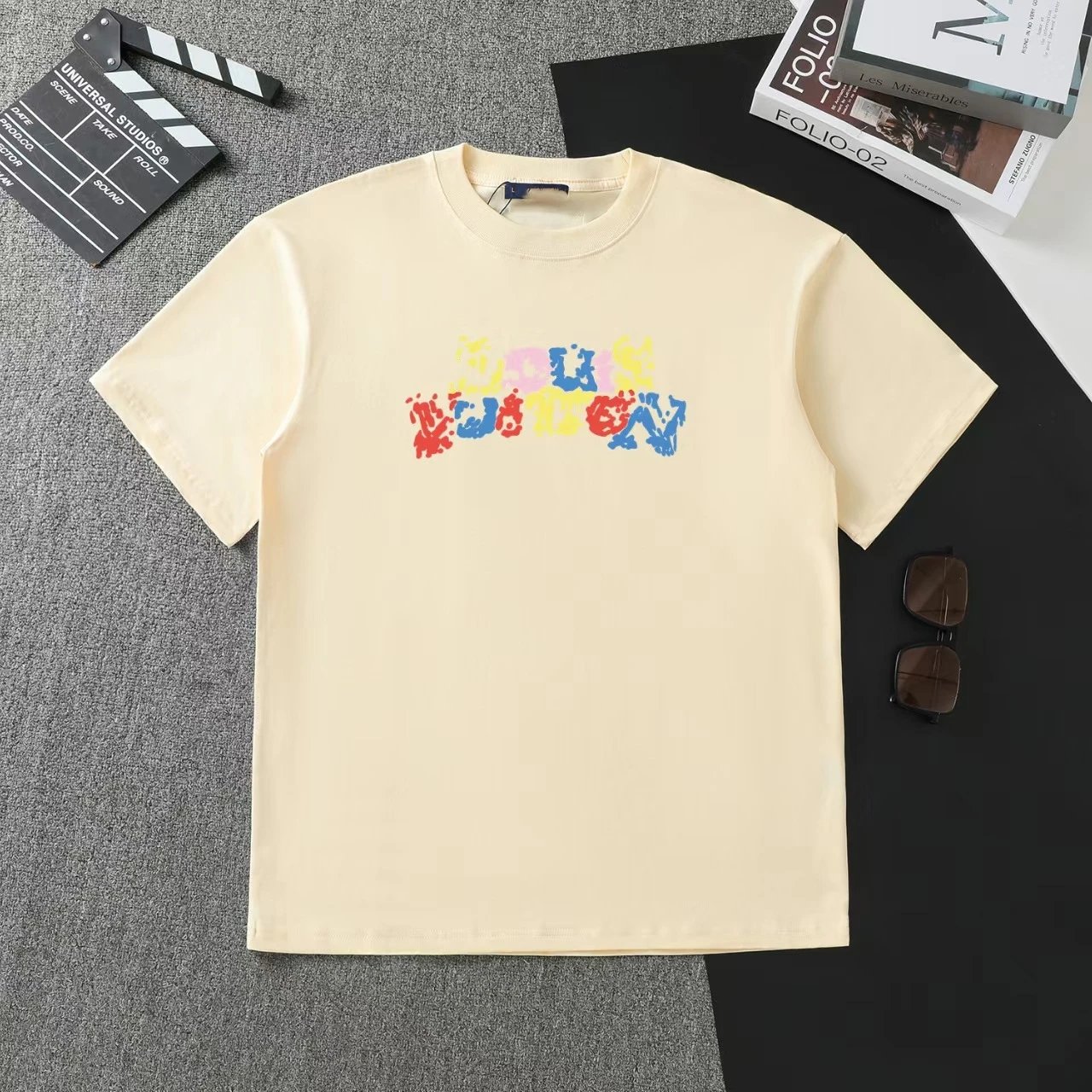 Louis Vuitton Black Multicolor Graphic Print T-Shirt