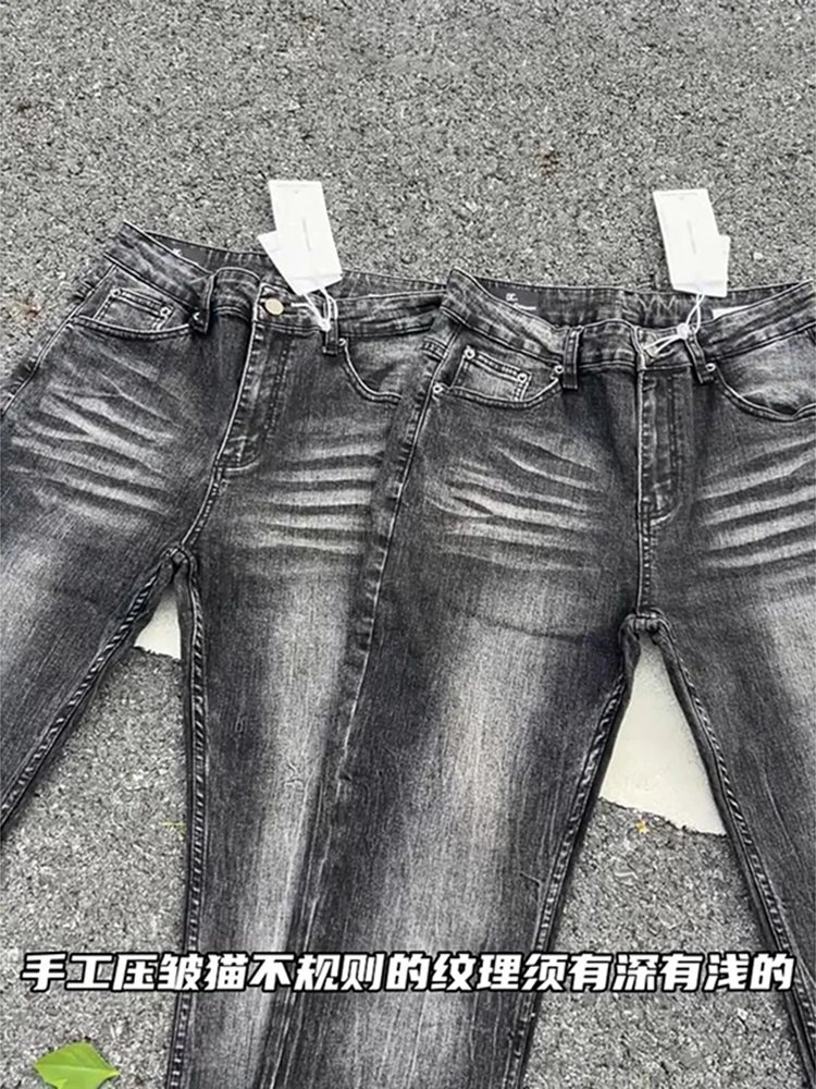 Black and Gray Flared Jeans photo 4