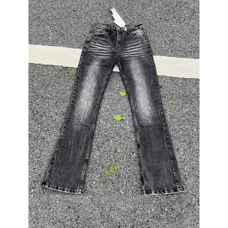 Flared Bootcut Distressed Black Denim Jeans