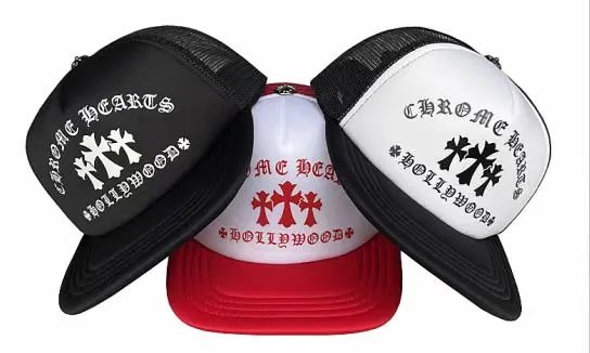Chrome Hearts Cross Motif White Black Blue Red Trucker Hat