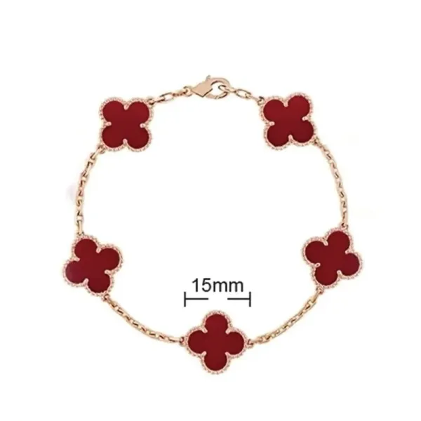 Van Cleef & Arpels Alhambra Red Enamel Bracelet Jewelry - 1