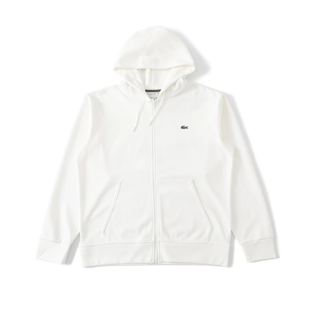 Lacoste French crocodile autumn thin men's hooded cardigan pure cotton sweater loose jacket