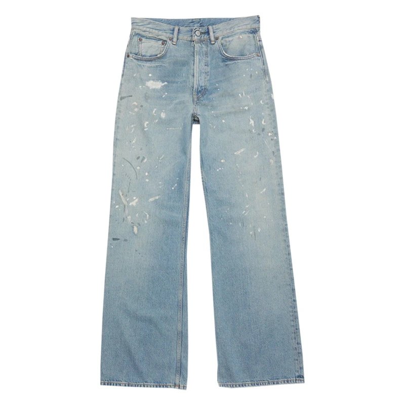 Acne Studios Jeans Dark Grey Distressed Wide Leg Denim
