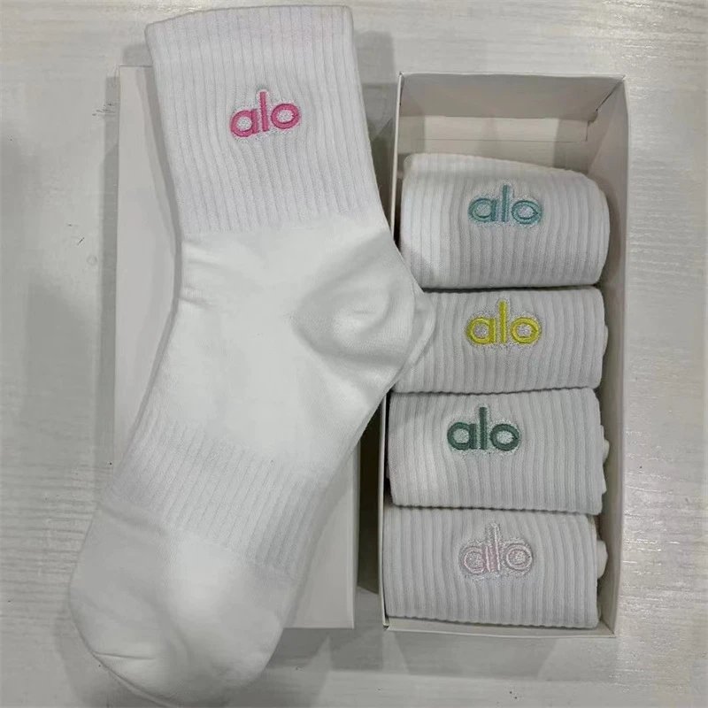 Alo Unisex Half-Crew Sock Black Minimalist