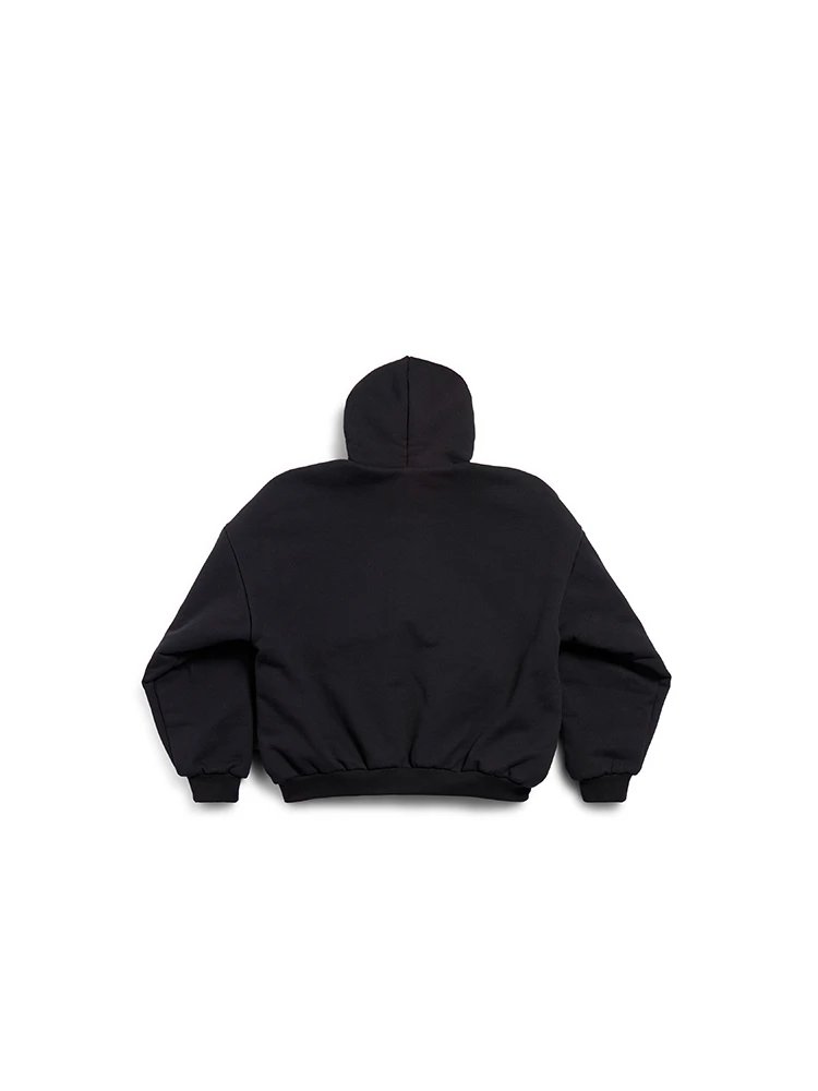 Black Puffer Hooded Jacket Black Cargo Pants Streetwear Outfit