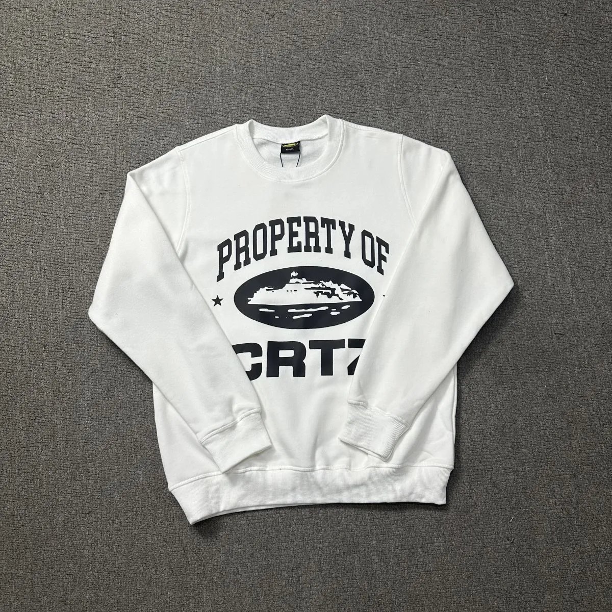 Corte White Graphic Print Crewneck Sweatshirt