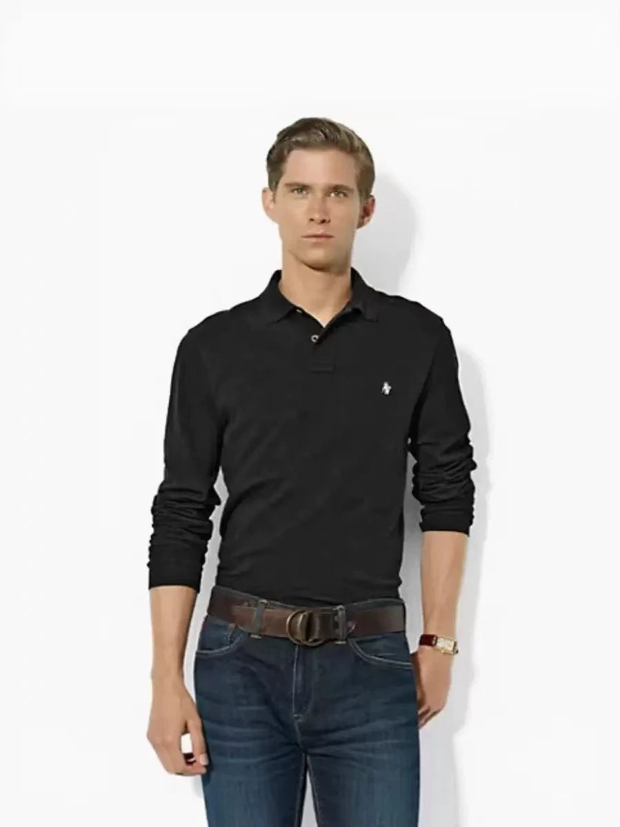 Ralph Lauren Classic Fit Long Sleeve Polo Gray - 5