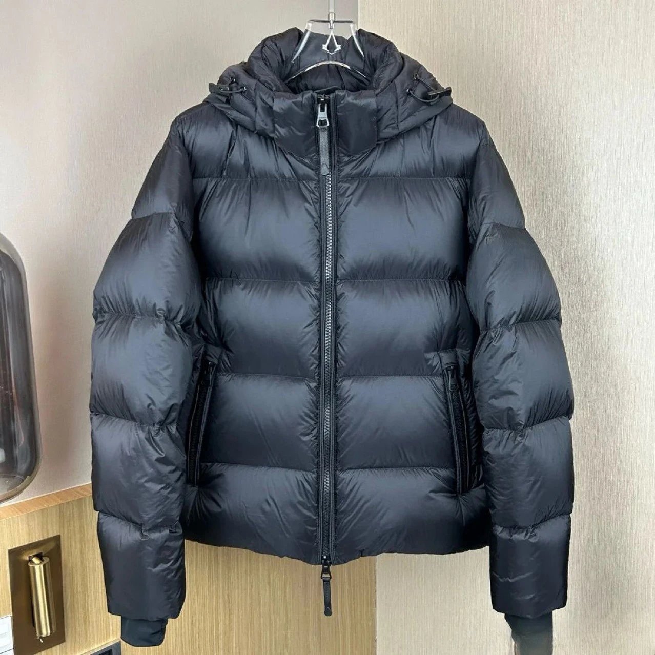 Puffer Jacket Olive Green Navy Black Hooded Short Puffer Coat