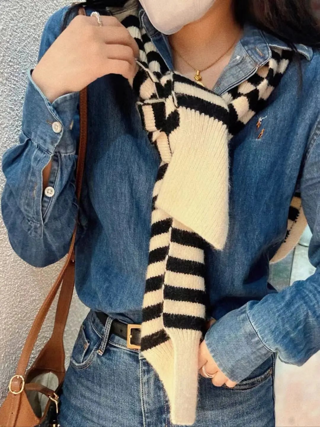 Denim Button-Up Shirt Light Blue Relaxed Fit
