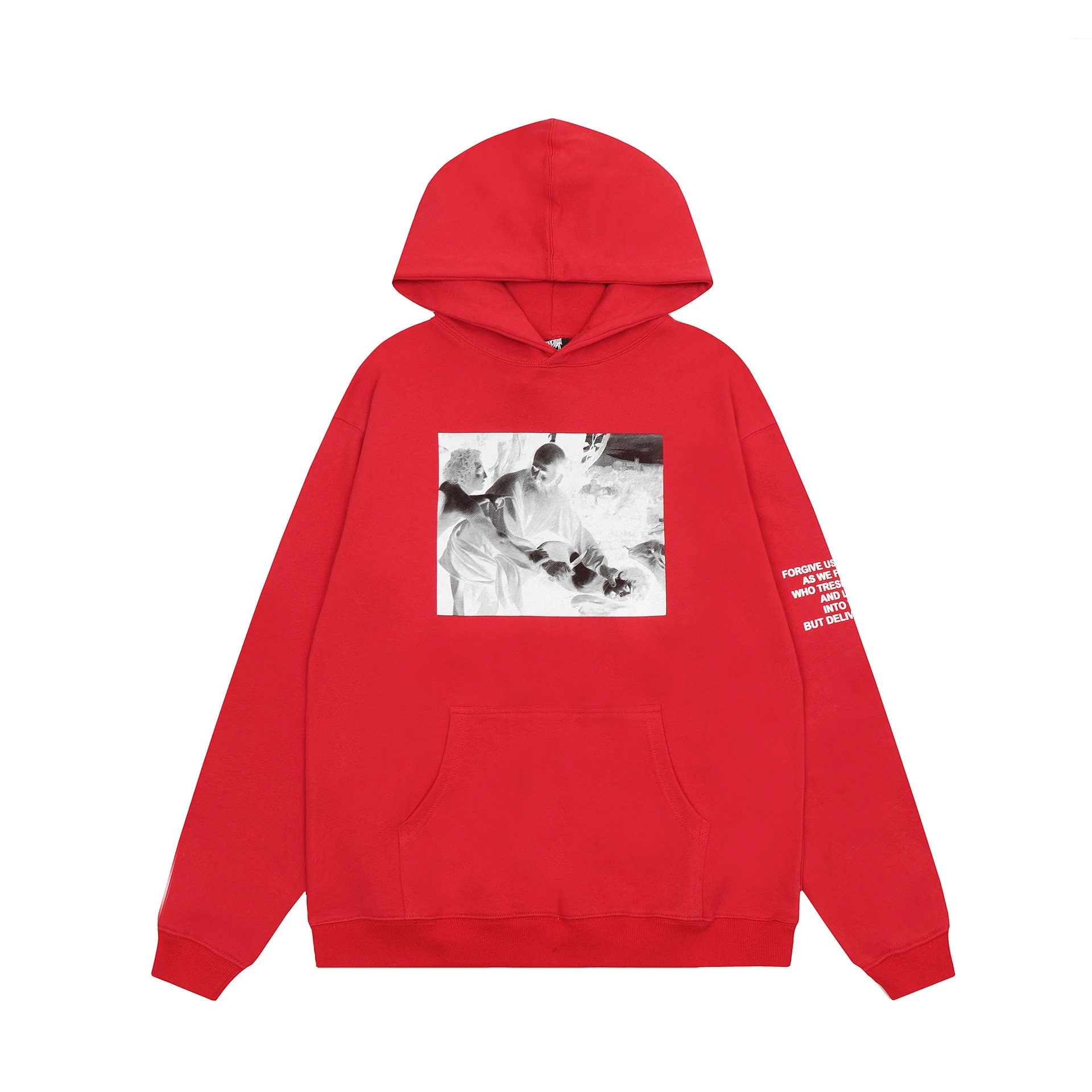 Black Hoodie With Lightning Script Graphic Streetwear