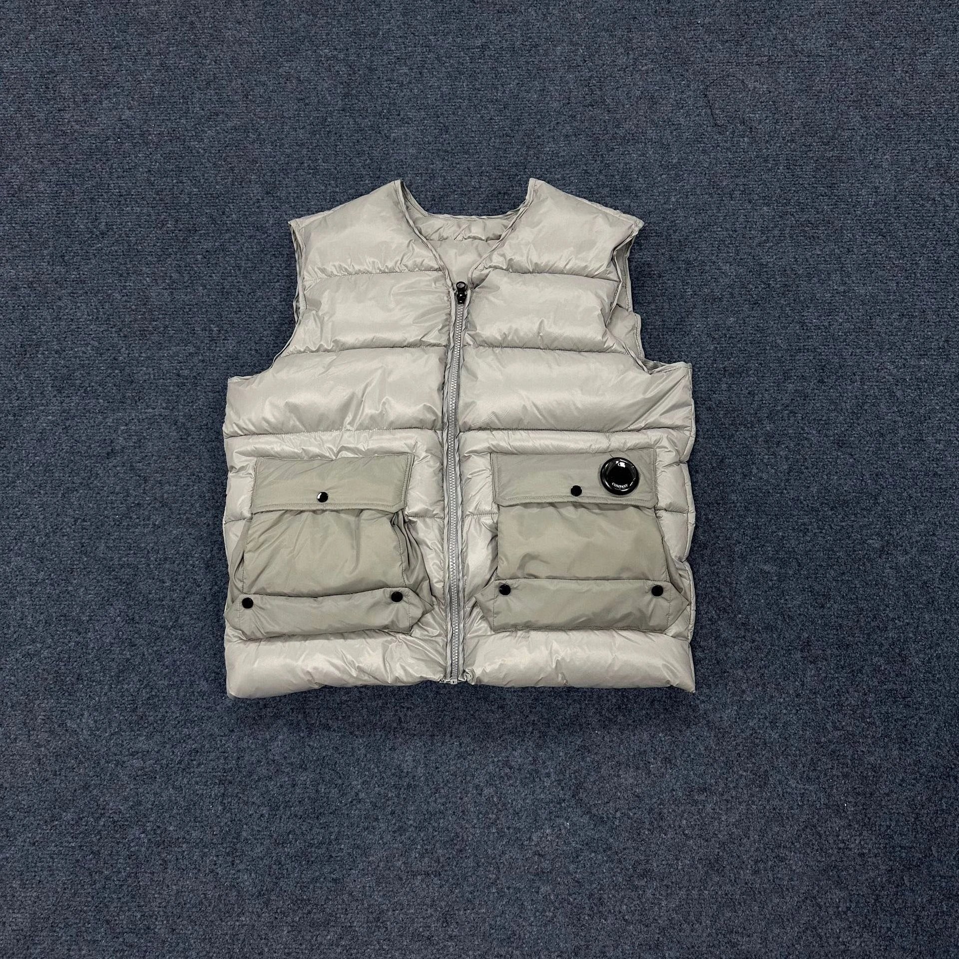 C.P. Company Goggle Puffer Vest Black Olive Gray Utility