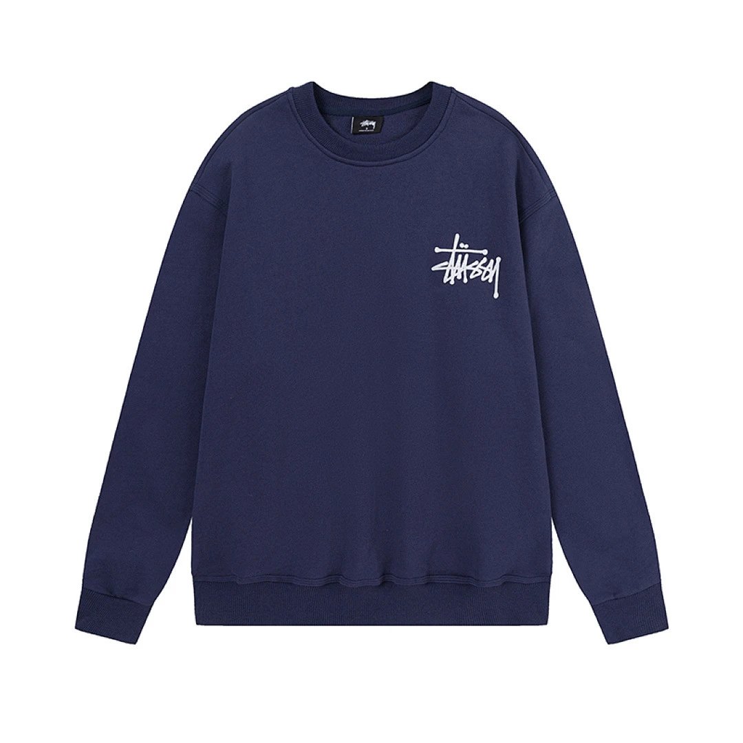 Stussy Tie-Dye Black Graphic Crewneck Sweatshirt