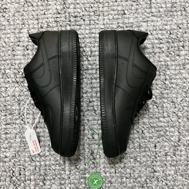 Nike Air Force 1 Black Bold Lettering Sneakers