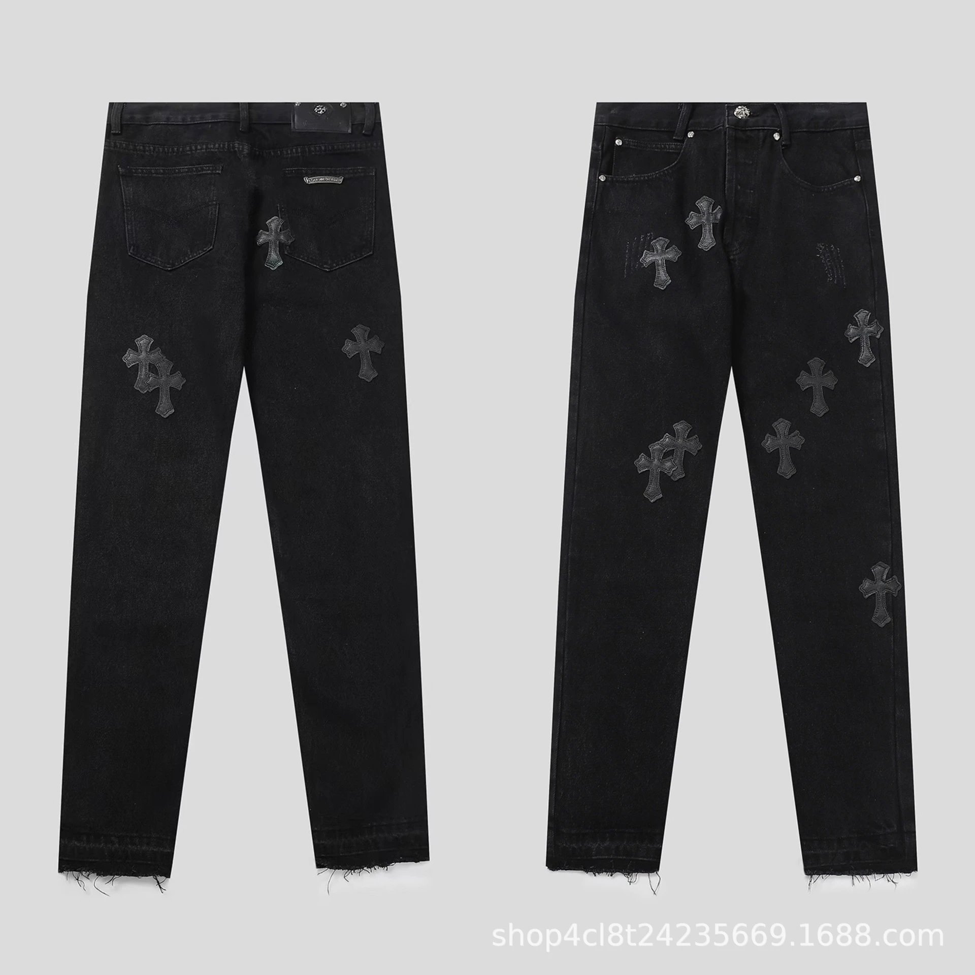 Chrome Hearts Cross Patch Black Cargo Jeans
