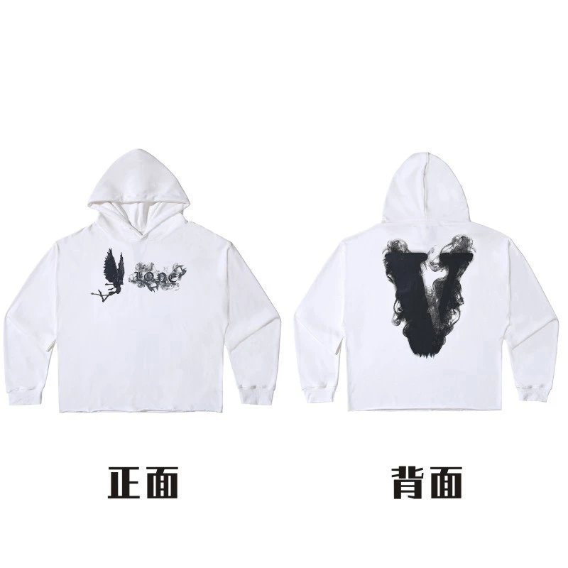 Vlone Black Smoke Print Hooded Sweatshirt
