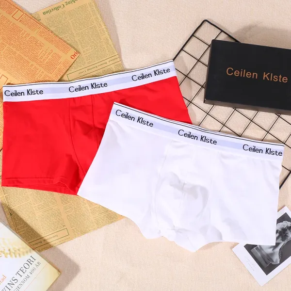 Design Ceilen Klste Classic Boxer Briefs Red and White Underwear - 1