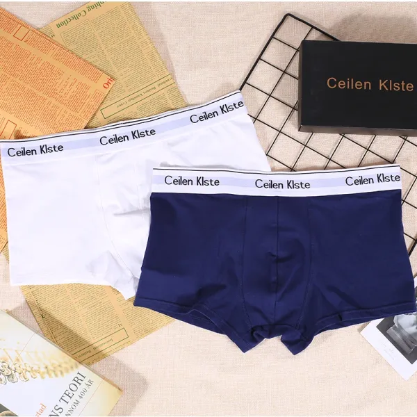 Design Ceilen Klste Boxer Briefs White Navy Underwear - 1