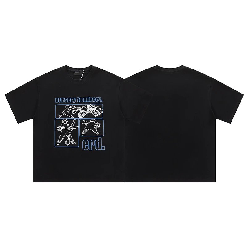 Line Drawing Pattern Printed Short-Sleeved Shirt photo 6