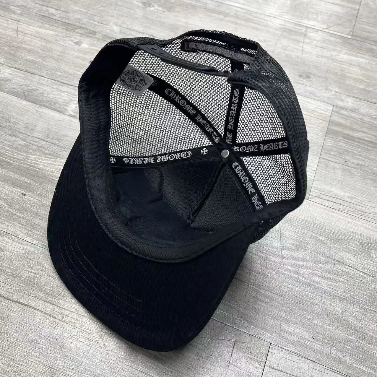 Chrome Hearts Hollywood Black White Mesh Trucker Hat