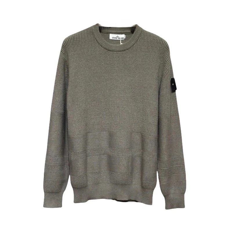 Design Crewneck Knit Sweater White - 4