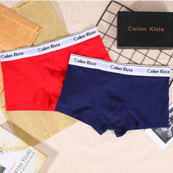 Design Ceilen Klste Boxer Briefs Red and Navy Underwear - 1
