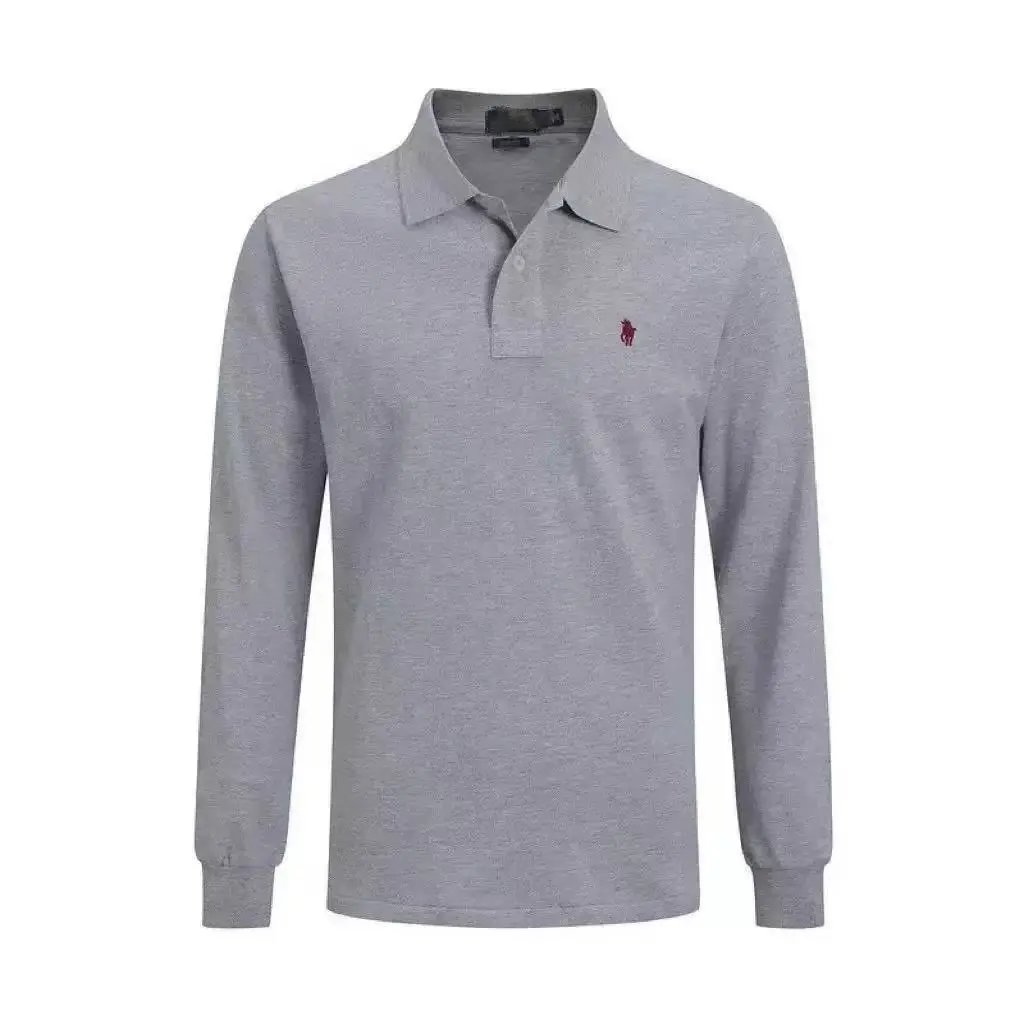 Ralph Lauren Classic Fit Long Sleeve Polo Gray - 1