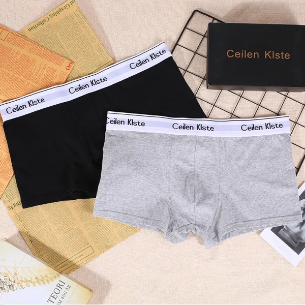 Design Ceilen Klste Classic Boxer Briefs Black and Gray Underwear - 1