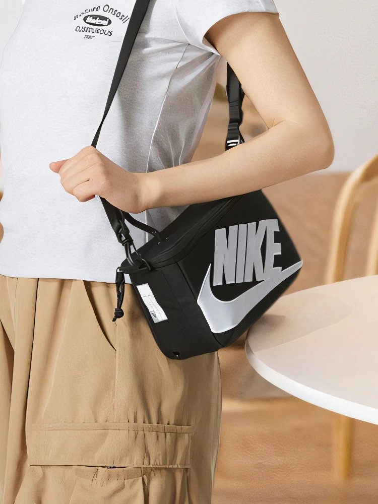 Nike Swoosh Black White Sporty Crossbody Bag