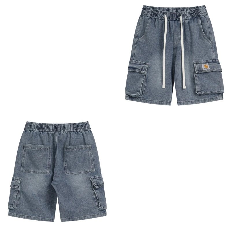 Multi-Pocket Washed Denim Shorts photo 3
