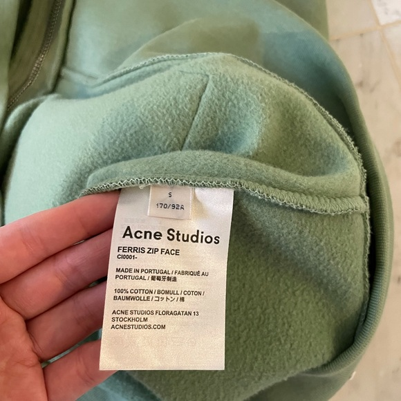 Acne Studios Green Zip-Up Hoodie