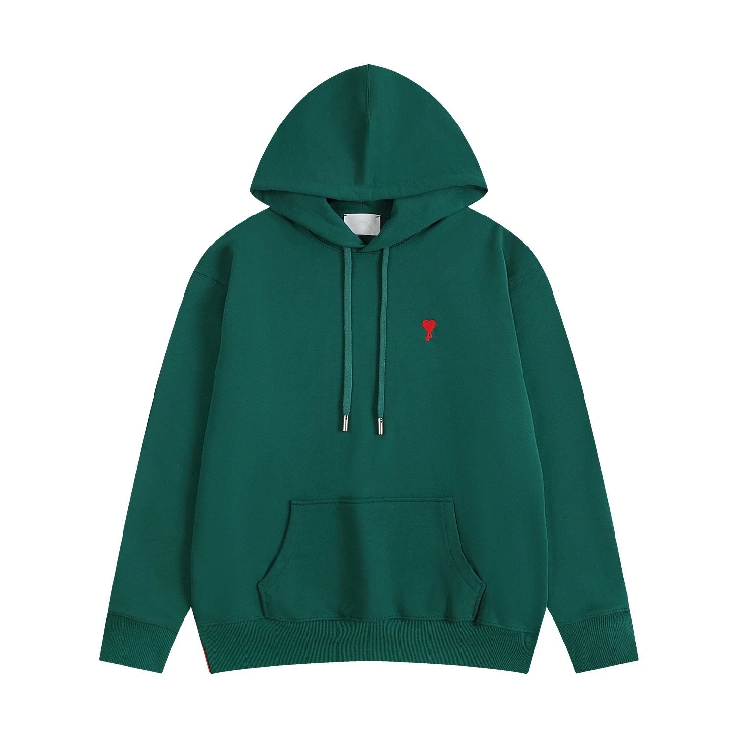 Ami Paris Black Heart Embroidery Oversized Hoodie