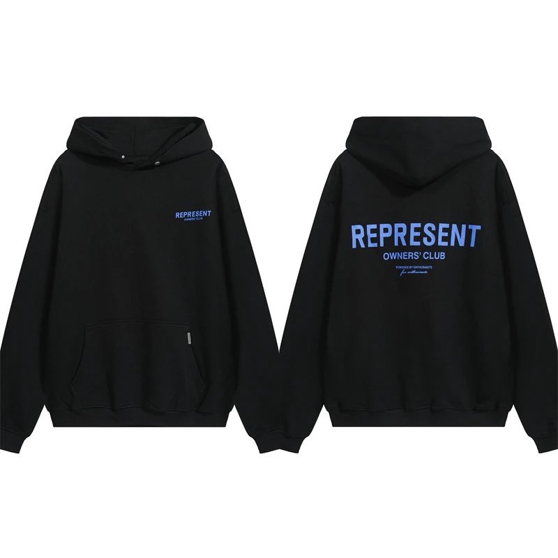 Represent Owners' Club Black Oversized Hoodie