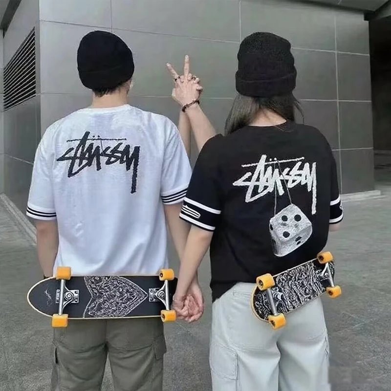 Sports jersey Stussy short-sleeved trendy brand Stut shirt loose bottoming shirt playing uniform