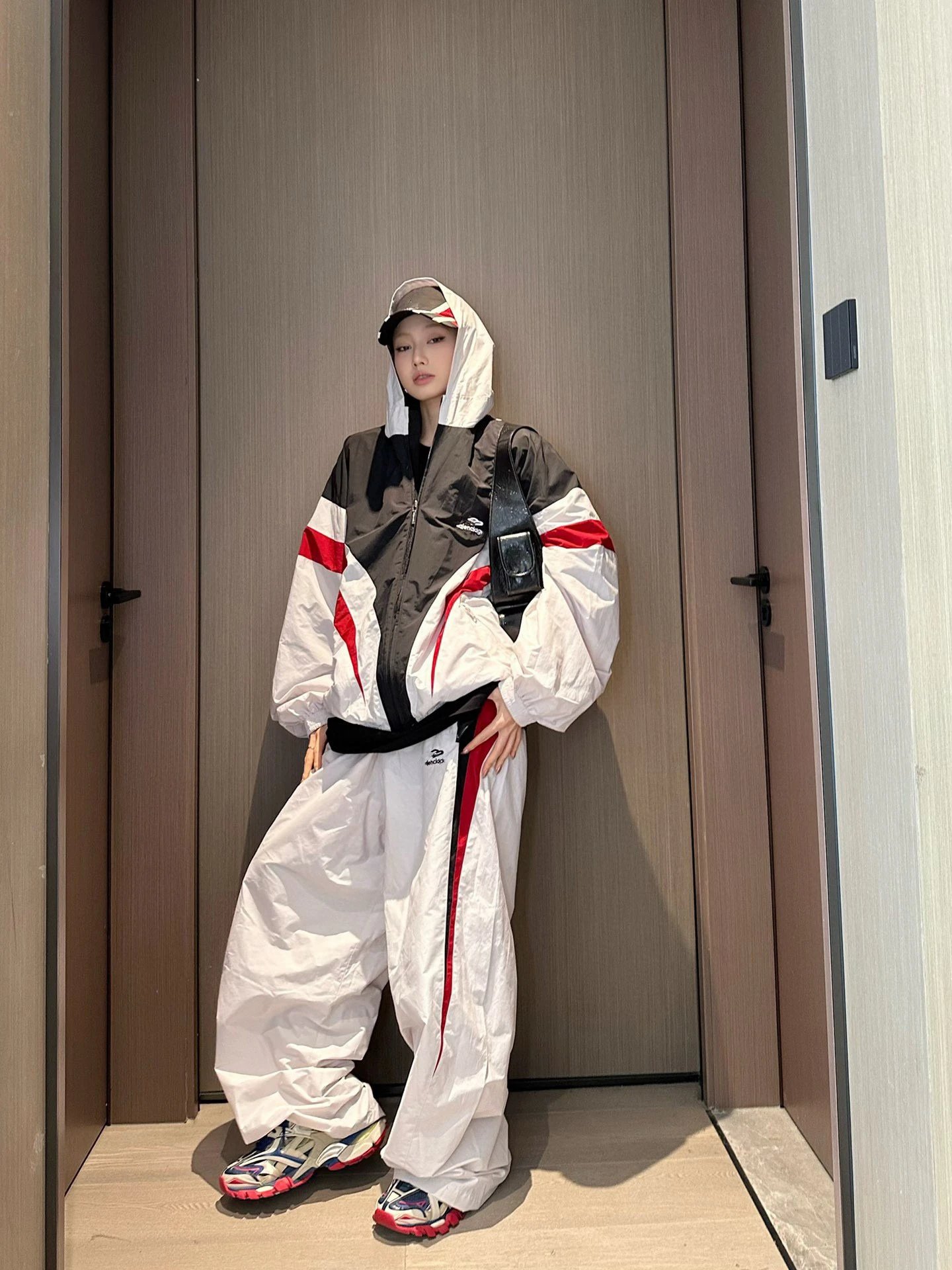Balenciaga Windbreaker Black White Red Sporty Jacket