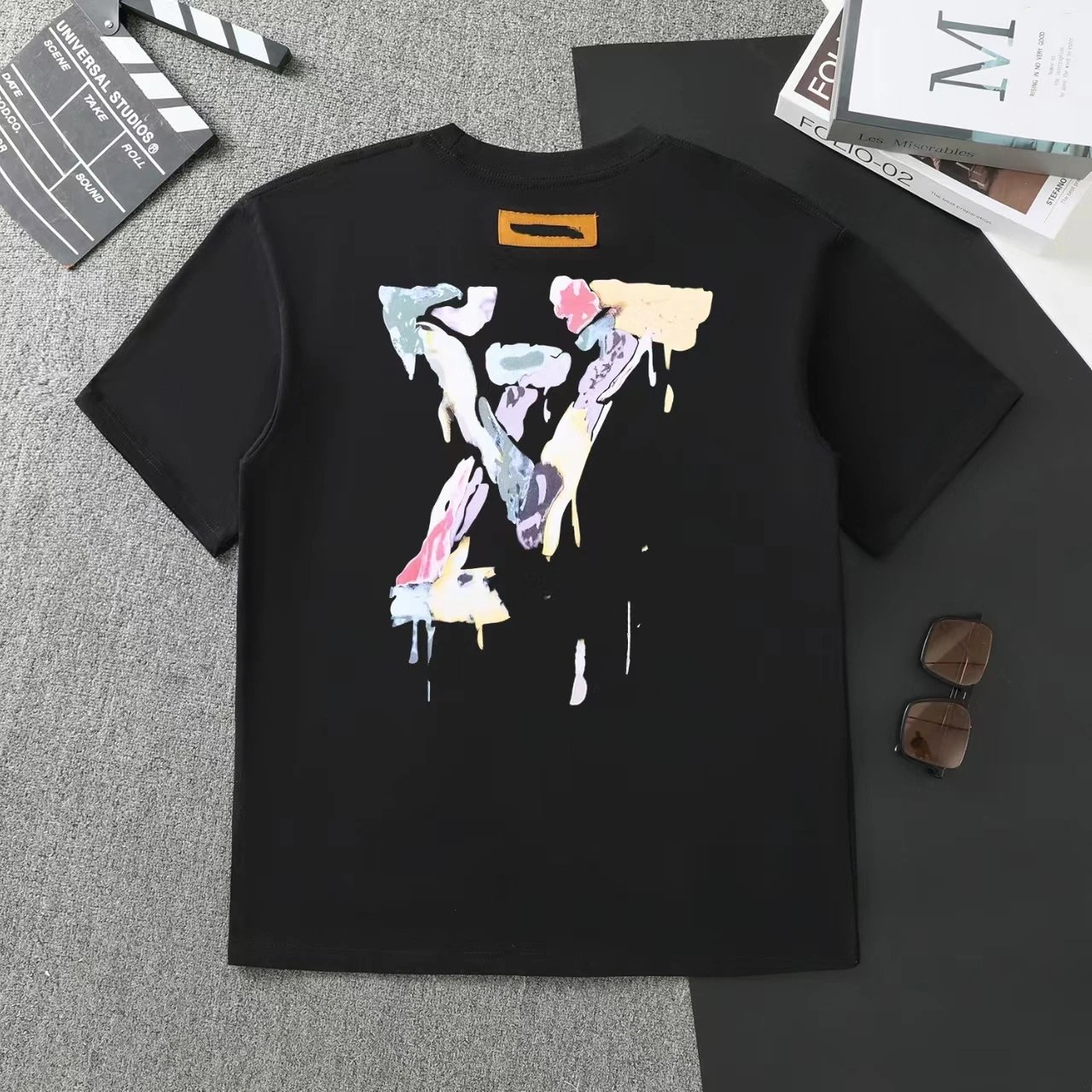 Louis Vuitton Black Multicolor Graphic Print T-Shirt