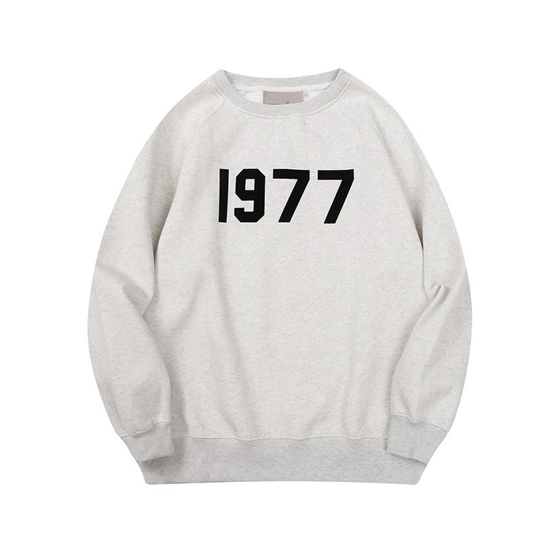 Cream Sweatshirt 1977 Black Print Oversized Crewneck