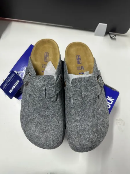 Birkenstock Boston Wool Gray Clogs - 1