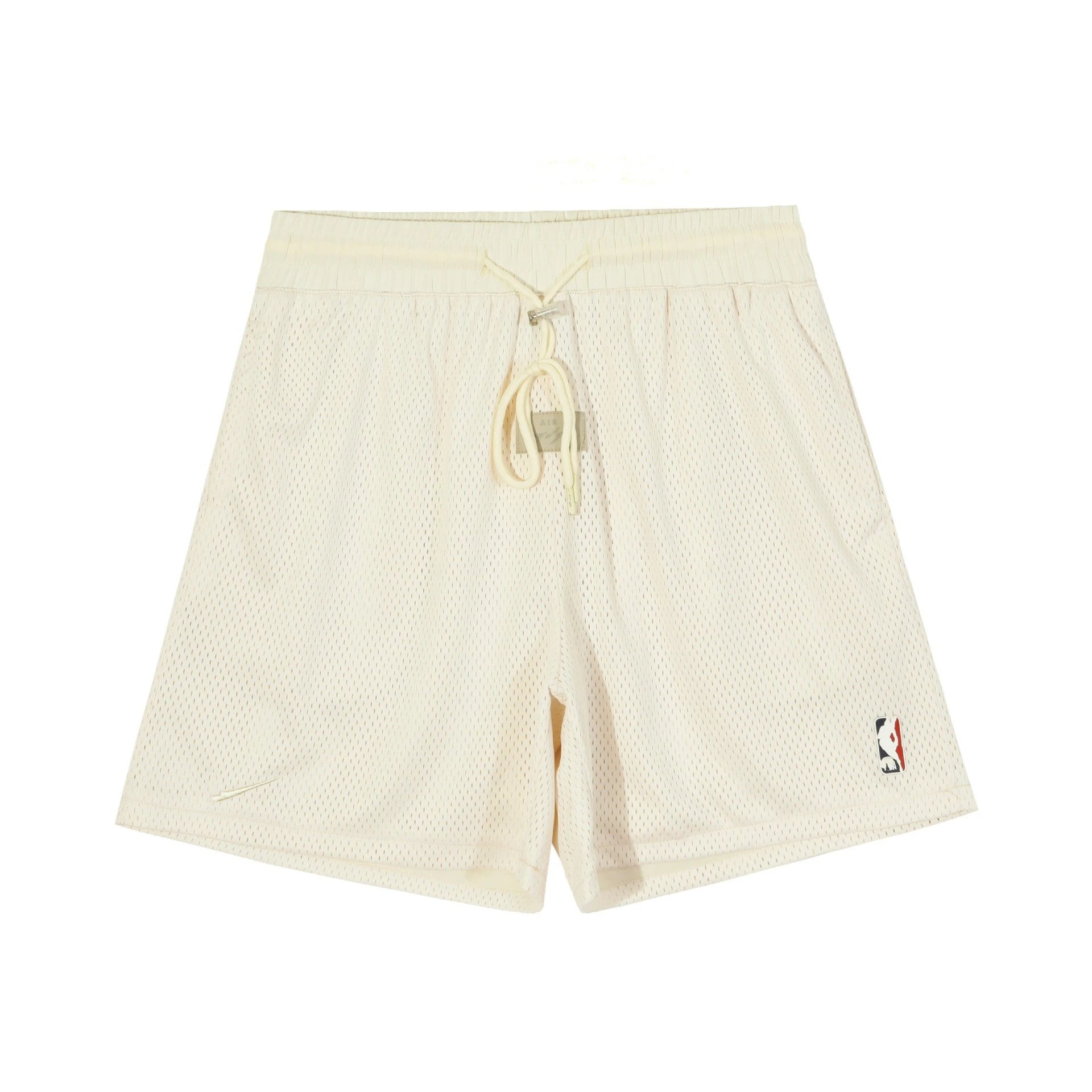 Fear Of God Essentials White Black Cream Graphic T-Shirt Mesh Shorts Set