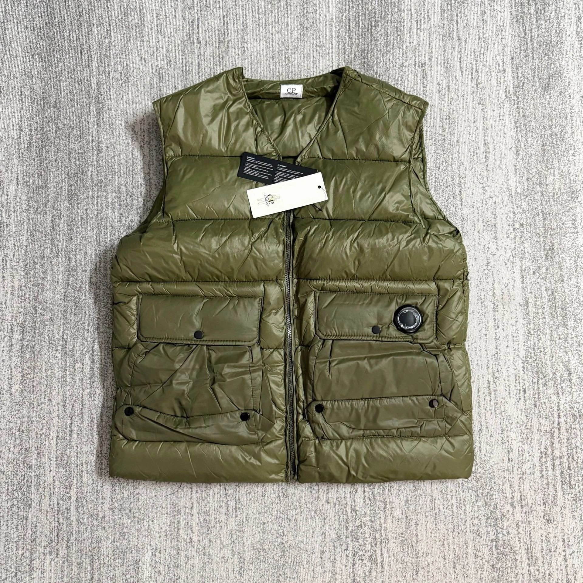 C.P. Company Padded Jacket Olive Grey Black Functional Outerwear