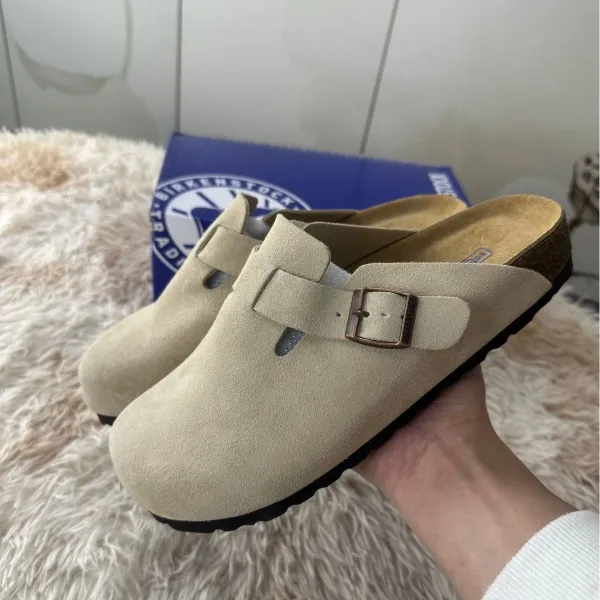 Birkenstock Boston Wool Gray Clogs - 4