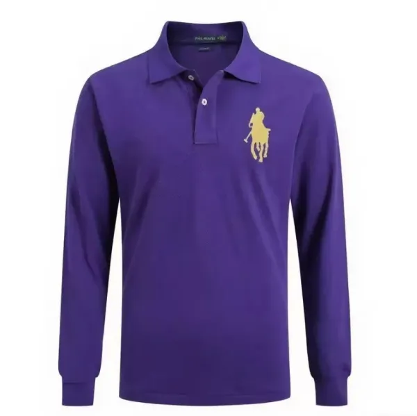 Ralph Lauren Big Pony Purple Long-Sleeve Polo - 1