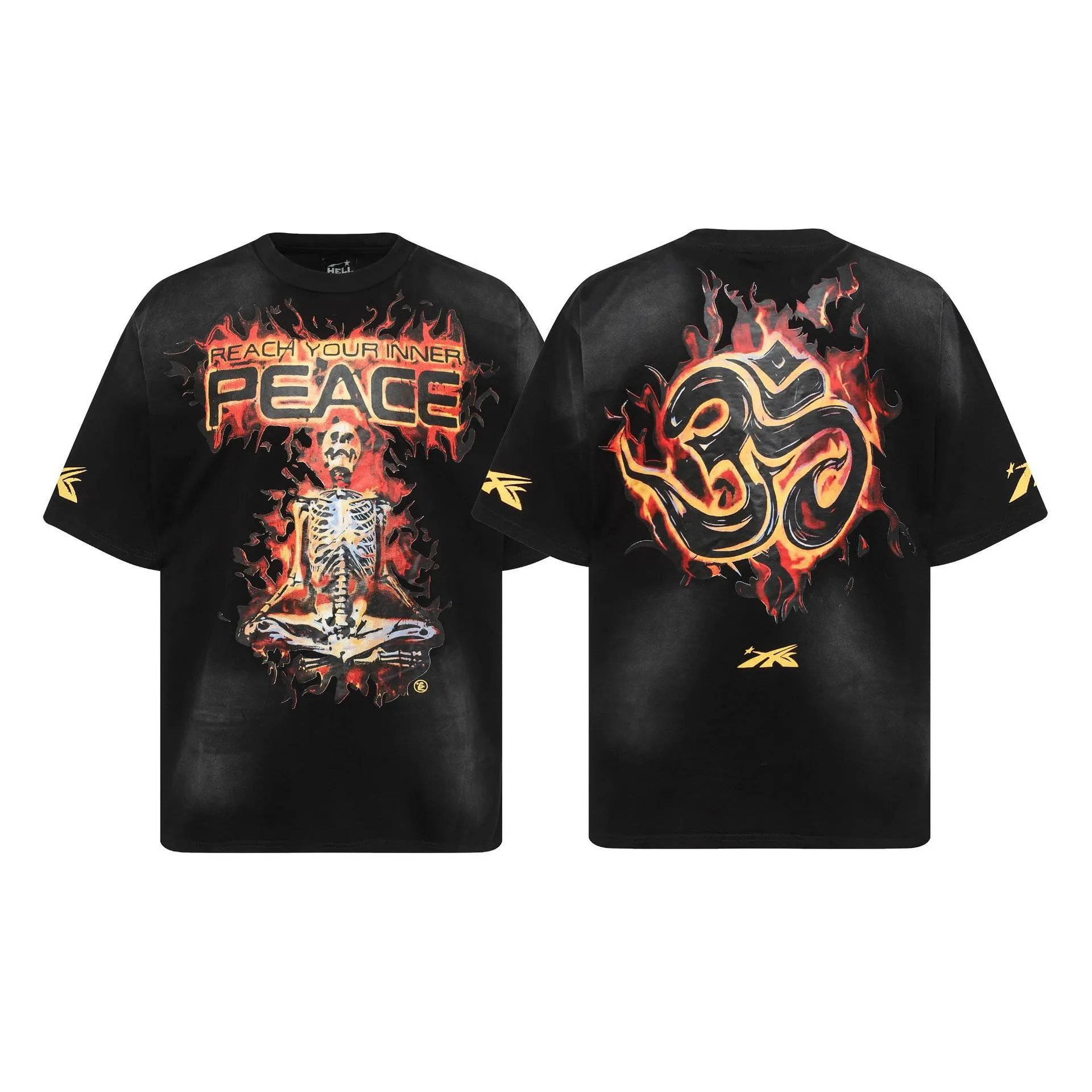 Hellstar Red Graffiti Print Oversized T-Shirt