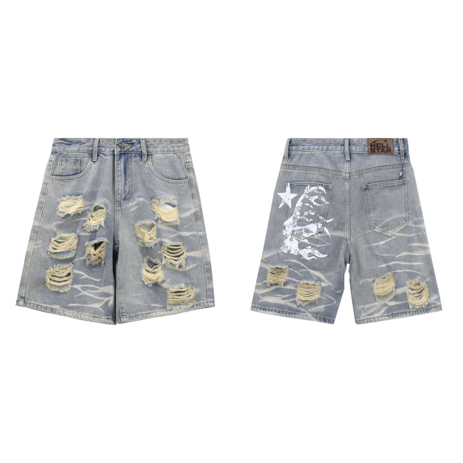 Washed Distressed Shorts