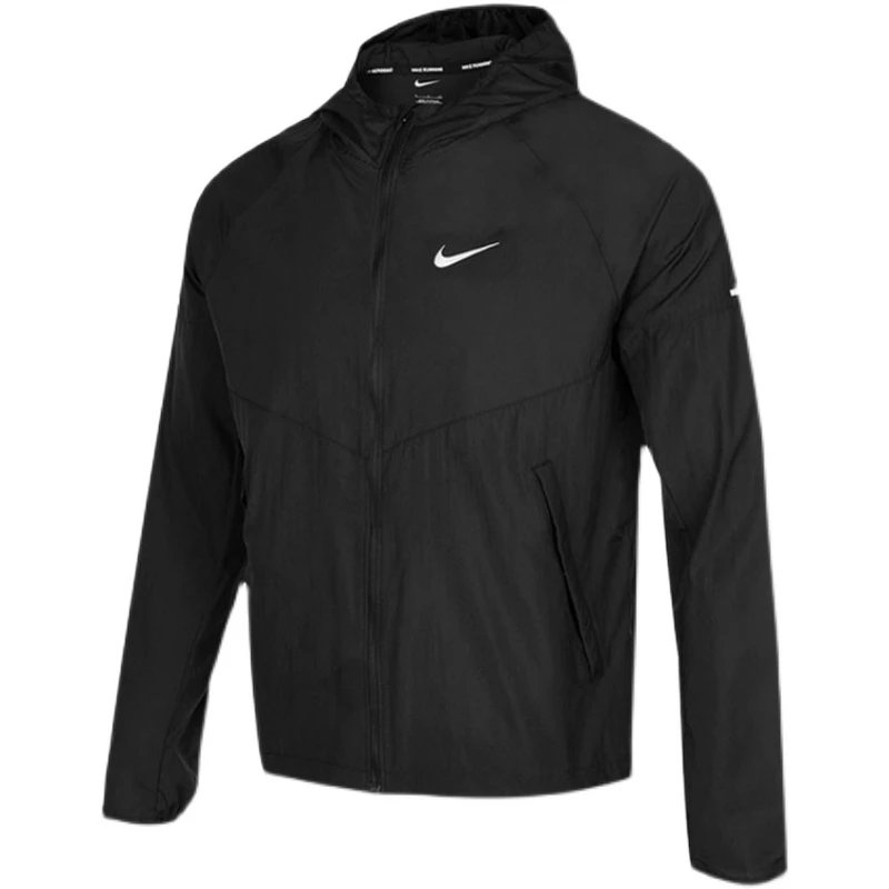 Nike Windrunner Black Hooded Running Jacket
