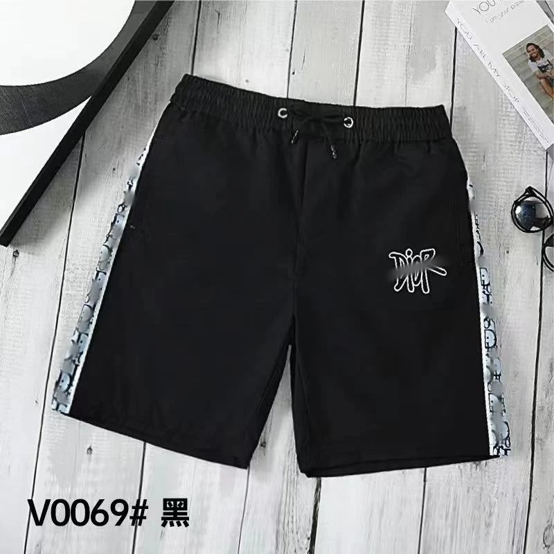 Dior V0069 White Logo Side Stripe Shorts