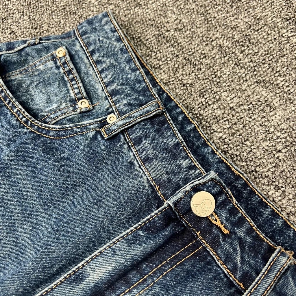Denim Wide Leg Blue Washed Relaxed Jeans