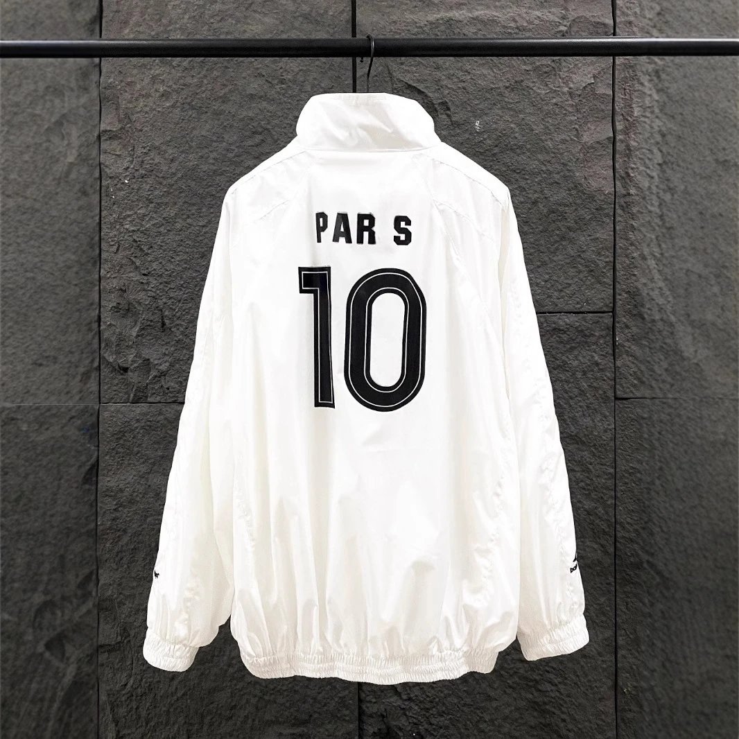 Balenciaga Football Jacket Black Sporty Windbreaker