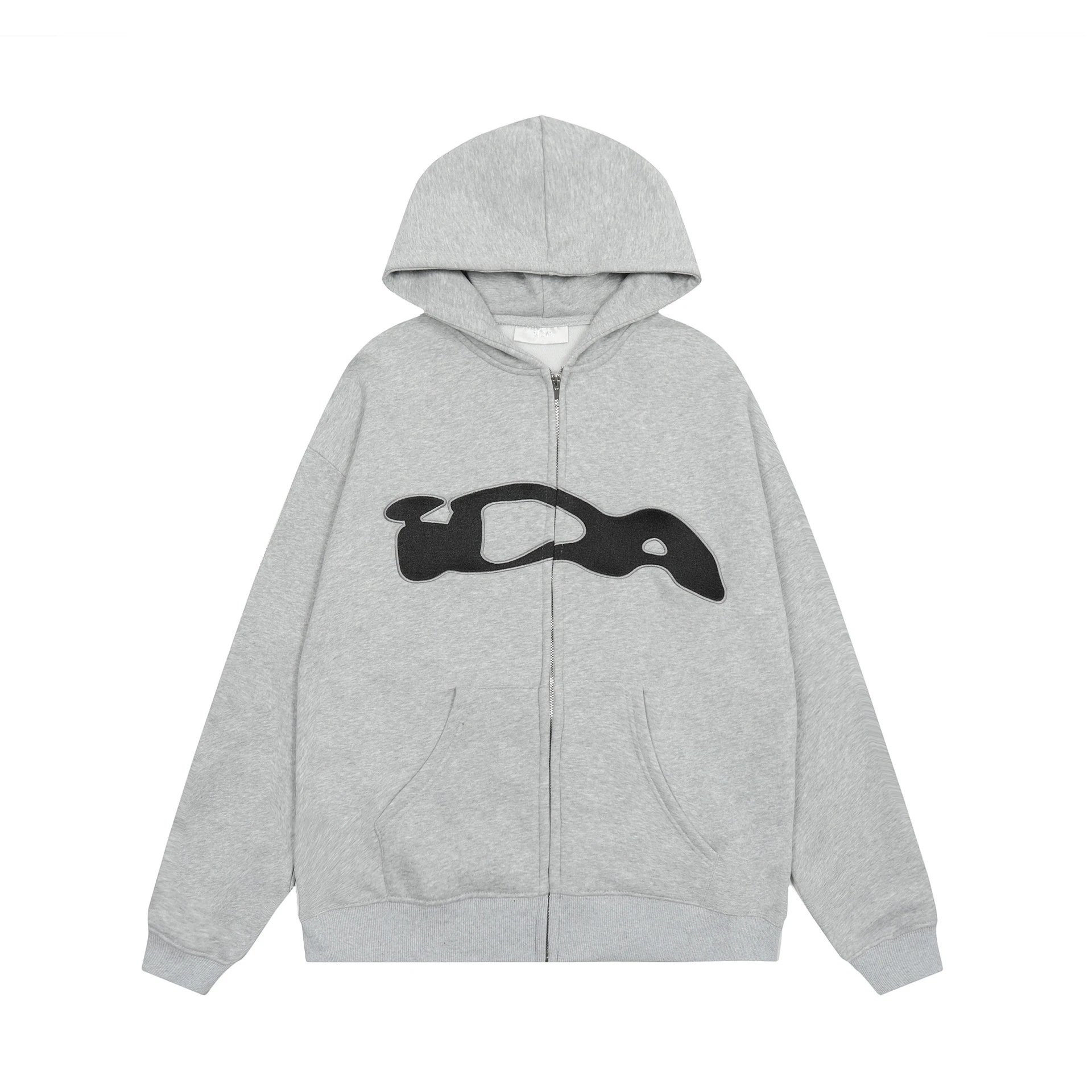 Maroon Full-Zip Hooded Sweatshirt Casual