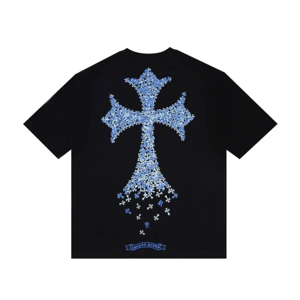 Chrome Hearts Cross Logo Distressed Print Black T-Shirt - 3